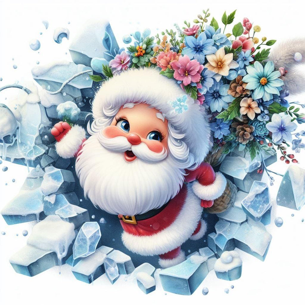 Diamond Painting - Full Round - broken wall santa (30*30CM)