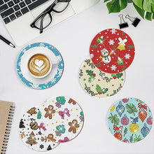 Load image into Gallery viewer, 8 PCS Acrylic Santa Gingerbread Man Diamond Painting Art Coaster Kit with Holder
