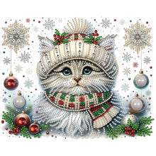 Load image into Gallery viewer, Diamond Painting - Partial Special Shaped - Christmas kitten (30*30CM)
