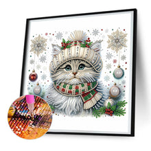 Load image into Gallery viewer, Diamond Painting - Partial Special Shaped - Christmas kitten (30*30CM)
