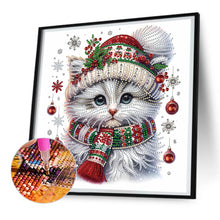 Load image into Gallery viewer, Diamond Painting - Partial Special Shaped - Christmas kitten (30*30CM)

