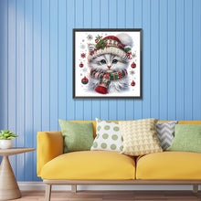 Load image into Gallery viewer, Diamond Painting - Partial Special Shaped - Christmas kitten (30*30CM)
