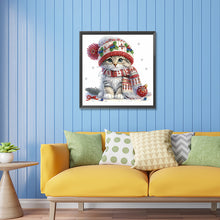 Load image into Gallery viewer, Diamond Painting - Partial Special Shaped - Christmas kitten (30*30CM)
