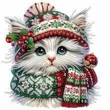 Load image into Gallery viewer, Diamond Painting - Partial Special Shaped - Christmas kitten (30*30CM)
