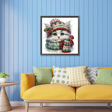Load image into Gallery viewer, Diamond Painting - Partial Special Shaped - Christmas kitten (30*30CM)
