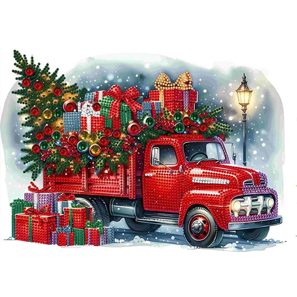 Diamond Painting - Partial Special Shaped - Christmas car (40*30CM)