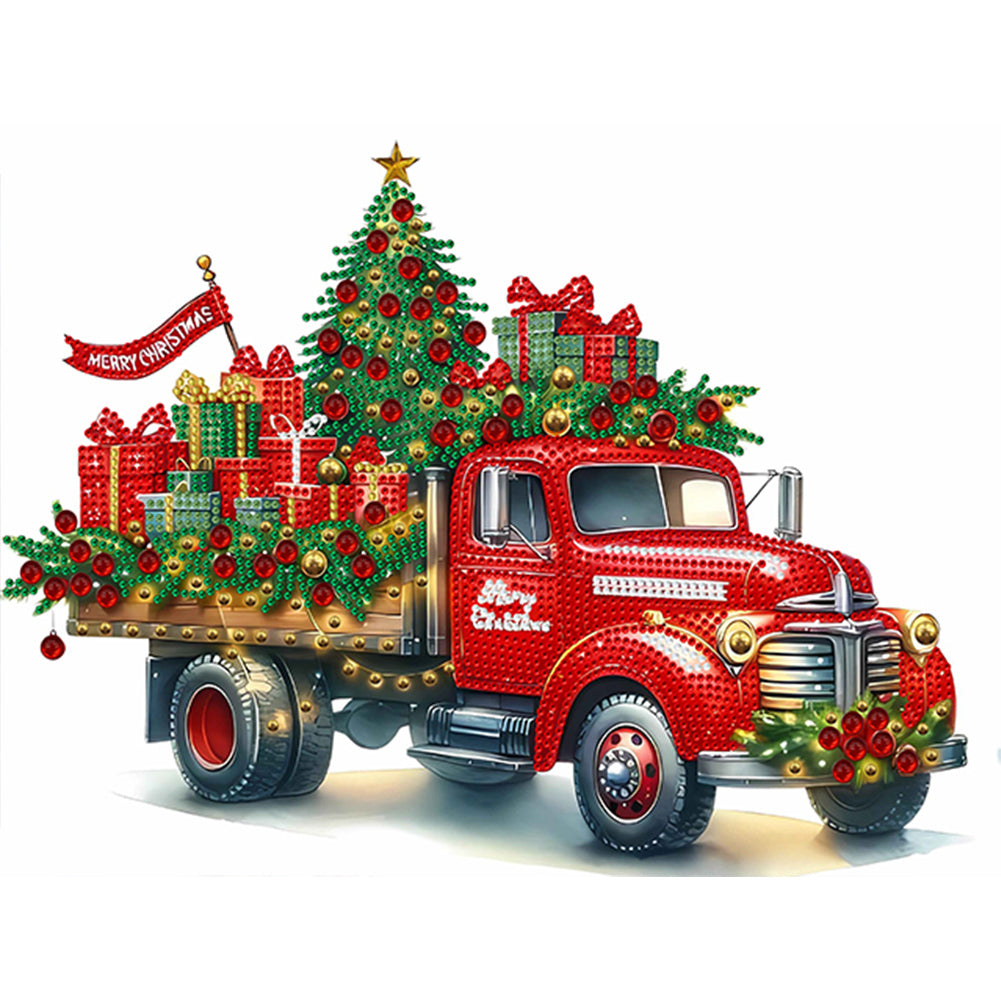 Diamond Painting - Partial Special Shaped - Christmas car (40*30CM)