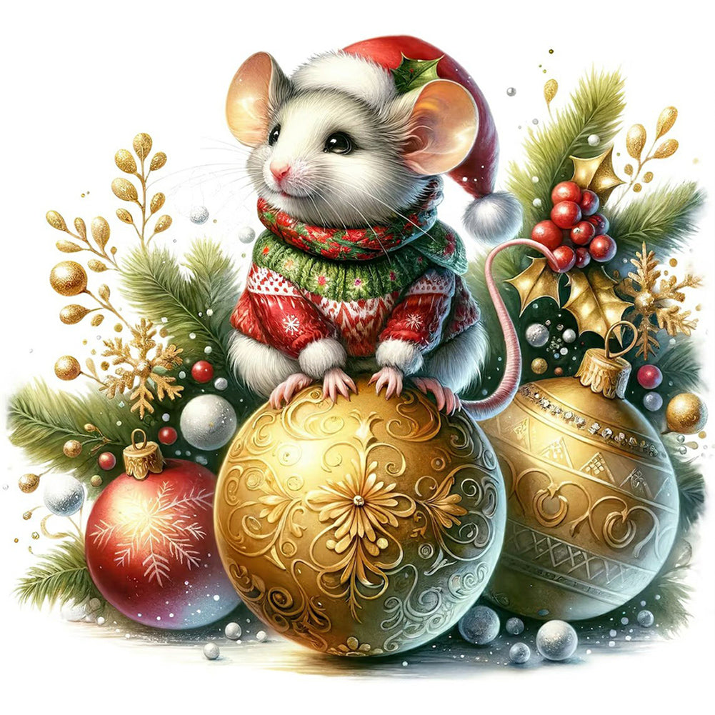Diamond Painting - Full Round - winter mouse (40*40CM)