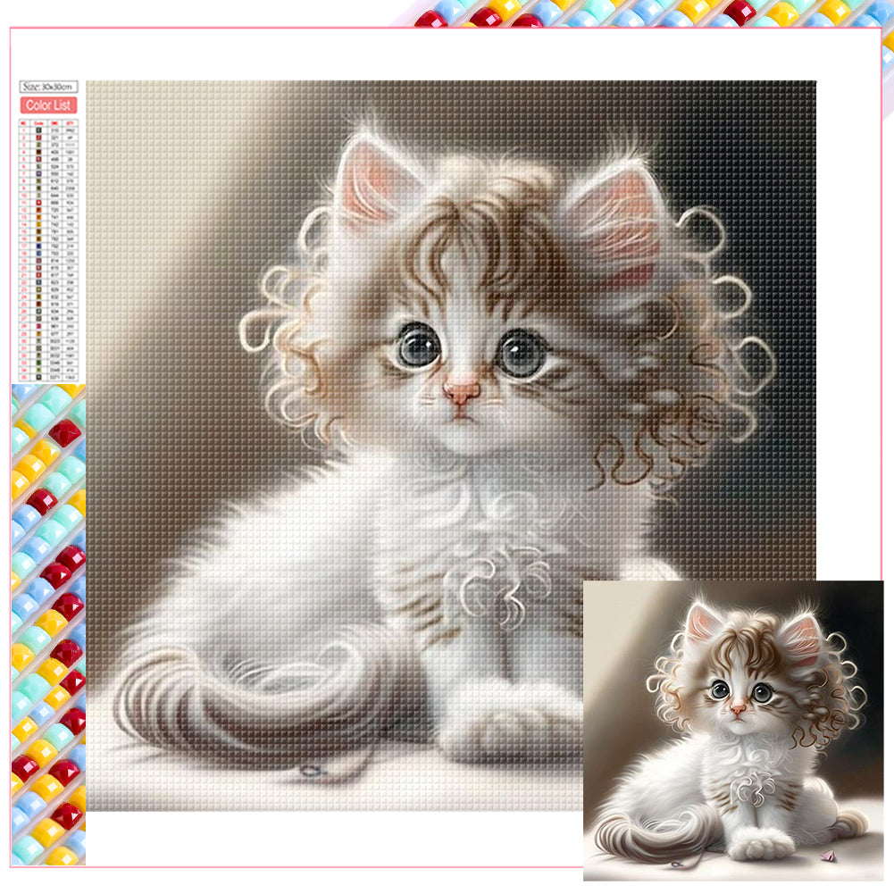 Diamond Painting - Full Square - white cat (30*30CM)