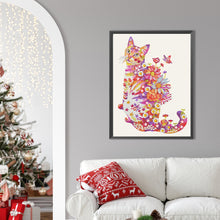 Load image into Gallery viewer, Diamond Painting - Partial Special Shaped - Cats, Flowers and Butterflies (30*40CM)
