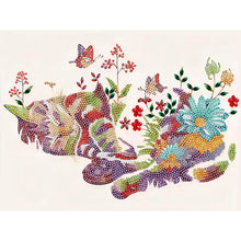Load image into Gallery viewer, Diamond Painting - Partial Special Shaped - Cats, Flowers and Butterflies (40*30CM)
