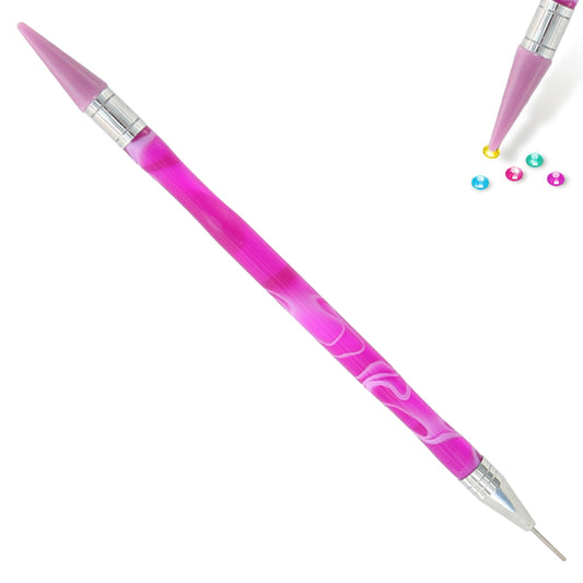 Double-End Manicure Point Drill Pen with Clay Glue Nail Art Tool (Purple)
