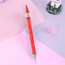 Load image into Gallery viewer, Double-End Manicure Point Drill Pen with Clay Glue Nail Art Tool for Women (Red)
