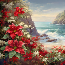 Load image into Gallery viewer, Diamond Painting - Full Round - red flower waves (30*30CM)

