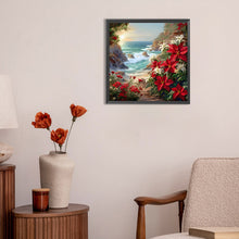 Load image into Gallery viewer, Diamond Painting - Full Round - red flower waves (30*30CM)
