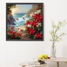 Load image into Gallery viewer, Diamond Painting - Full Round - red flower waves (30*30CM)

