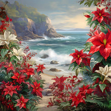 Load image into Gallery viewer, Diamond Painting - Full Round - red flower waves (30*30CM)
