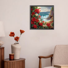 Load image into Gallery viewer, Diamond Painting - Full Round - red flower waves (30*30CM)
