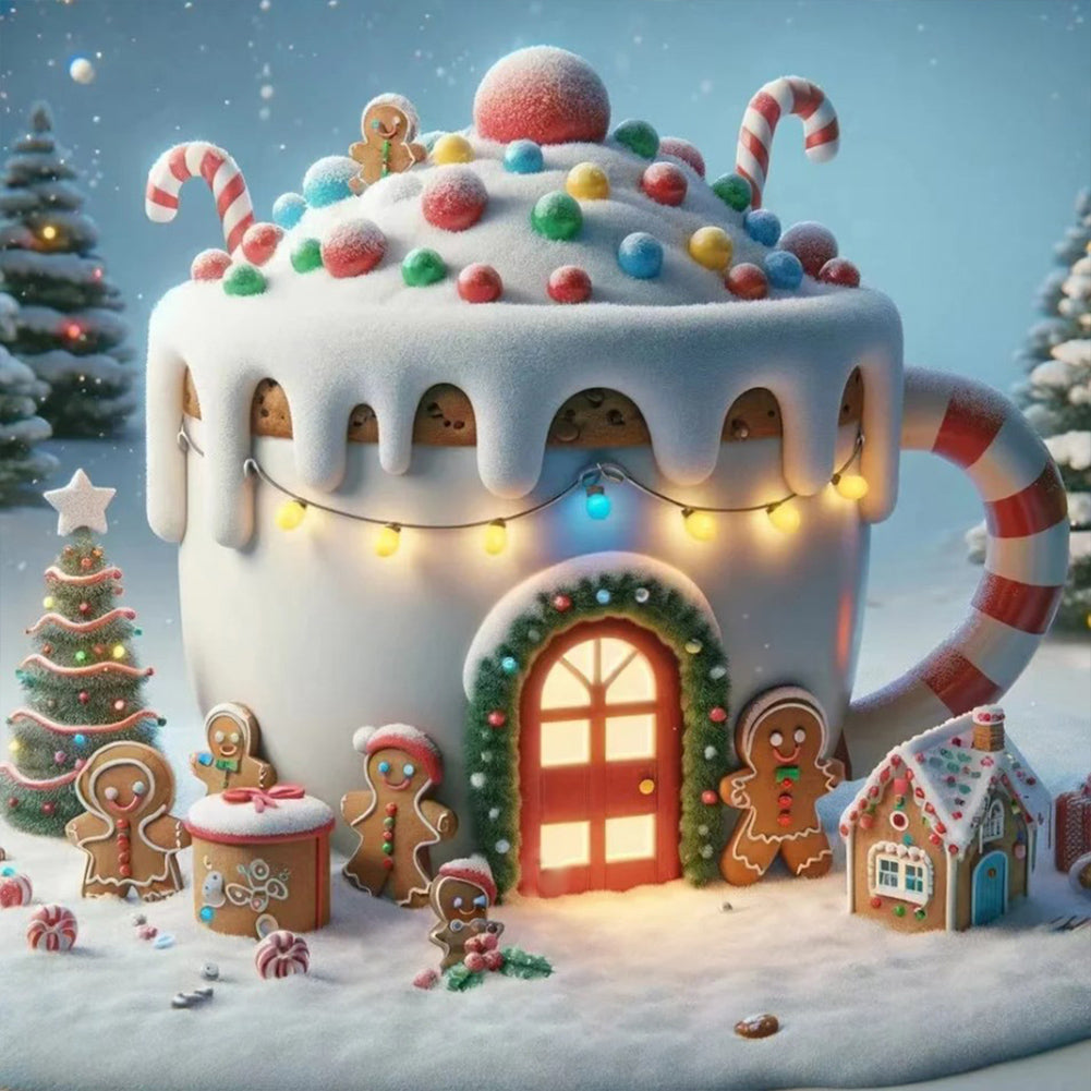 Diamond Painting - Full Round - winter glow cabin (30*30CM)