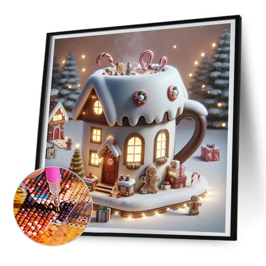 Diamond Painting - Full Round - winter glow cabin (30*30CM)