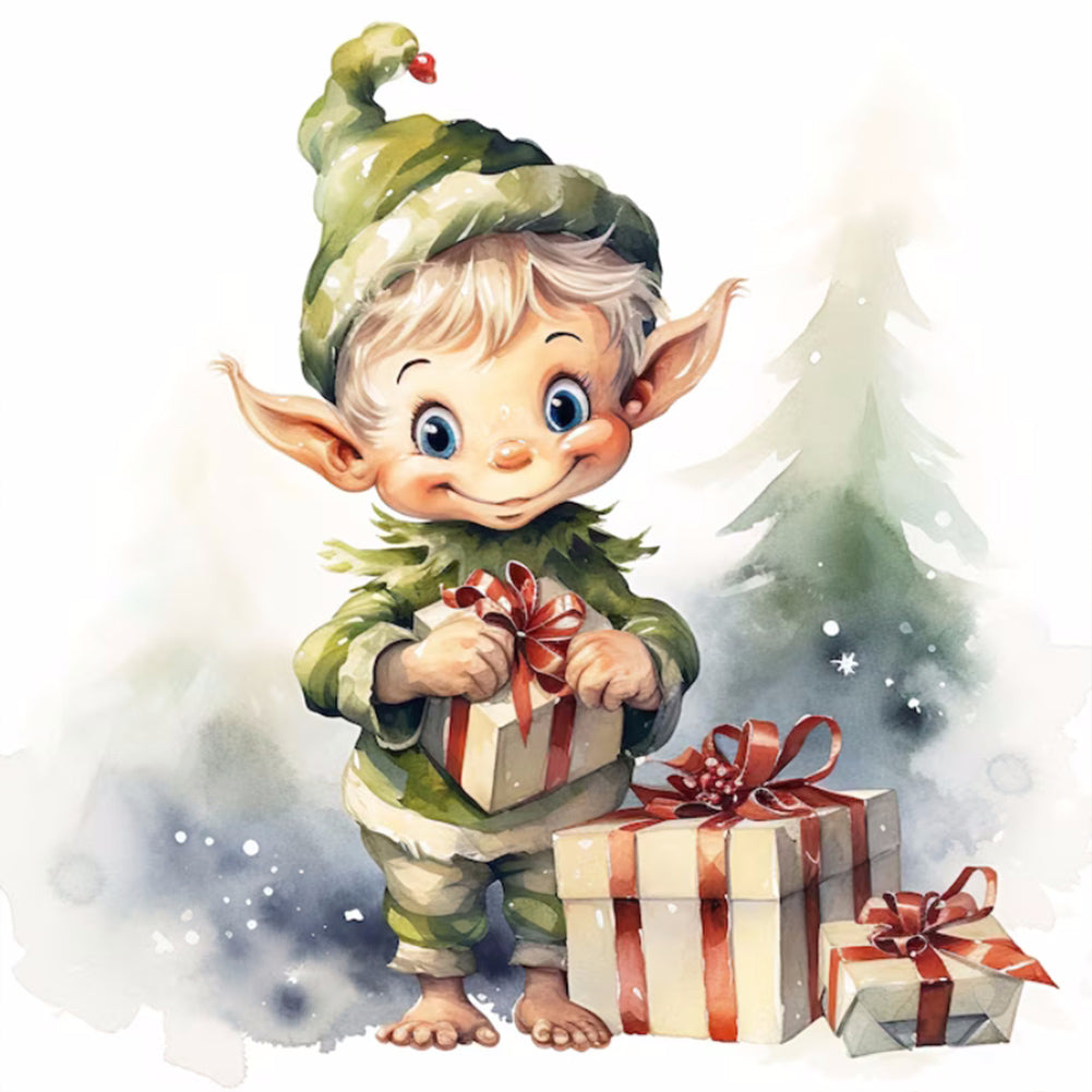 Diamond Painting - Full Round - Christmas Elf (30*30CM)