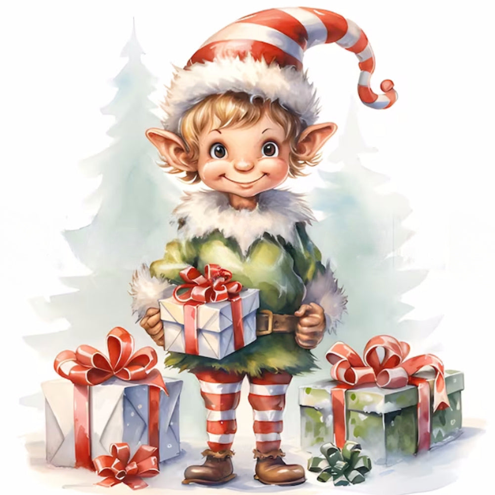 Diamond Painting - Full Round - Christmas Elf (30*30CM)