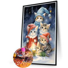 Load image into Gallery viewer, Diamond Painting - Full Round - Christmas cat (40*60CM)
