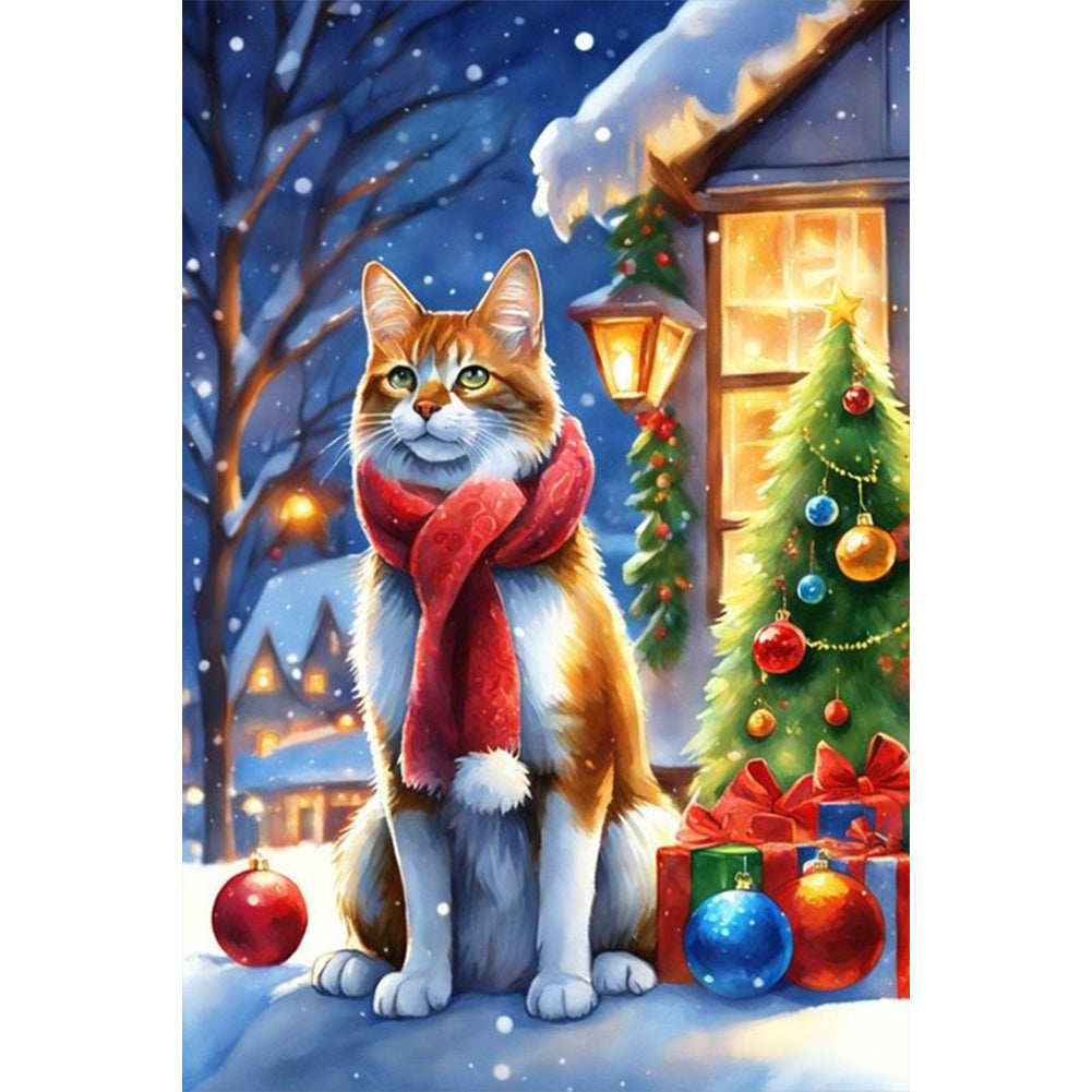 Diamond Painting - Full Round - Christmas cat (40*60CM)
