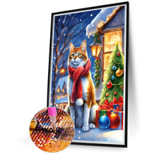 Load image into Gallery viewer, Diamond Painting - Full Round - Christmas cat (40*60CM)
