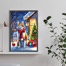 Load image into Gallery viewer, Diamond Painting - Full Round - Christmas cat (40*60CM)
