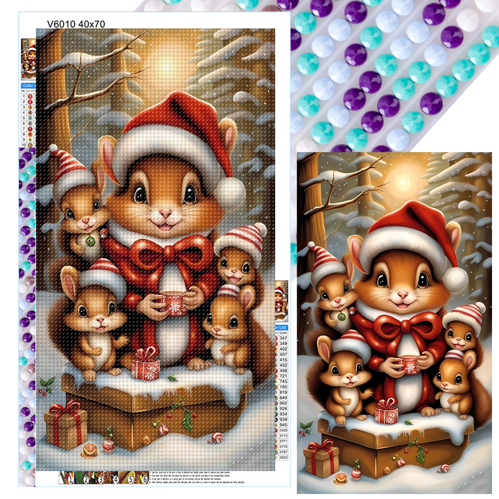 Diamond Painting - Full Round - squirrel family (40*70CM)