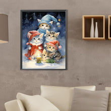 Load image into Gallery viewer, Diamond Painting - Full Square - Santa hat cat (30*40CM)
