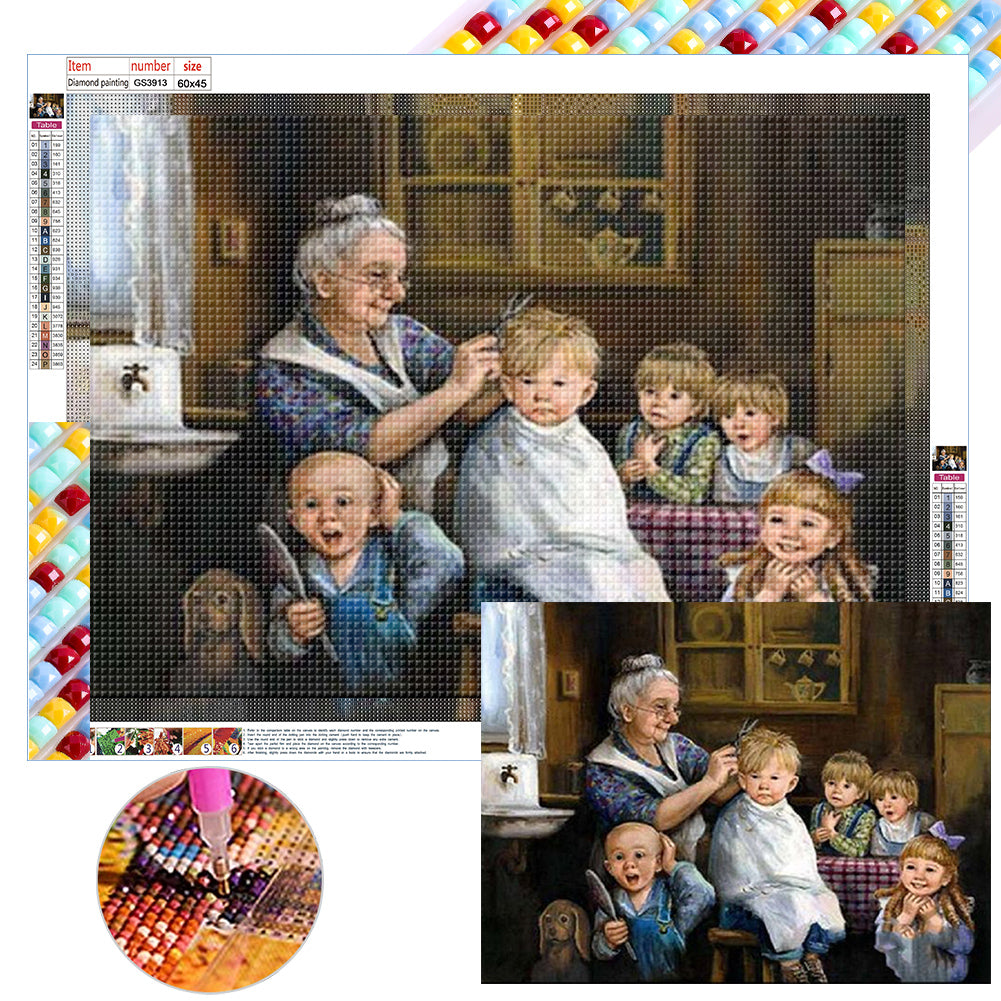 Diamond Painting - Full Square - haircut kid (60*45CM)
