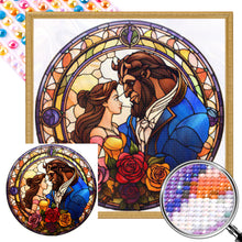 Load image into Gallery viewer, AB Diamond Painting - Full Round - beauty and the beast glass painting (40*40CM)
