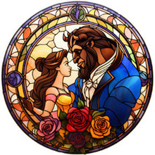 Load image into Gallery viewer, AB Diamond Painting - Full Round - beauty and the beast glass painting (40*40CM)
