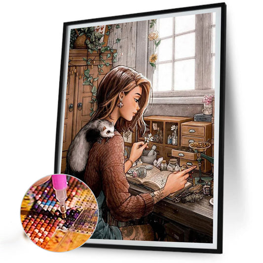 Diamond Painting - Full Round - cartoon girl (50*60CM)