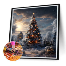 Load image into Gallery viewer, Diamond Painting - Full Round - Christmas tree in winter snow (30*30CM)
