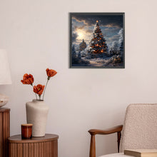Load image into Gallery viewer, Diamond Painting - Full Round - Christmas tree in winter snow (30*30CM)

