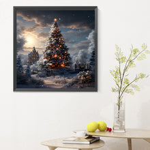 Load image into Gallery viewer, Diamond Painting - Full Round - Christmas tree in winter snow (30*30CM)

