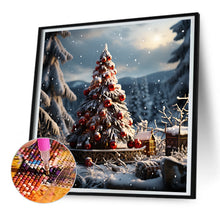 Load image into Gallery viewer, Diamond Painting - Full Round - Christmas tree in winter snow (30*30CM)
