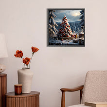 Load image into Gallery viewer, Diamond Painting - Full Round - Christmas tree in winter snow (30*30CM)
