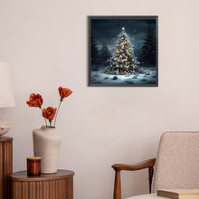 Load image into Gallery viewer, Diamond Painting - Full Round - Christmas tree in winter snow (30*30CM)
