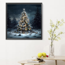 Load image into Gallery viewer, Diamond Painting - Full Round - Christmas tree in winter snow (30*30CM)
