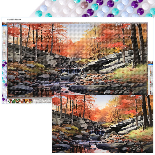 Diamond Painting - Full Round - Flowing Water Stone Forest (70*40CM)