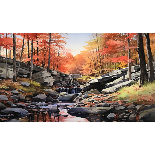 Diamond Painting - Full Round - Flowing Water Stone Forest (70*40CM)