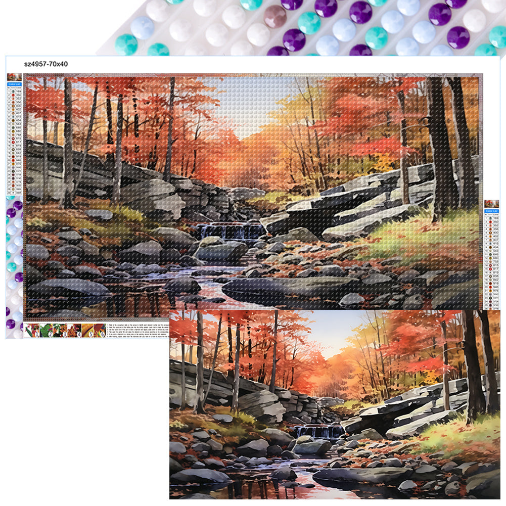 Diamond Painting - Full Round - Flowing Water Stone Forest (70*40CM)