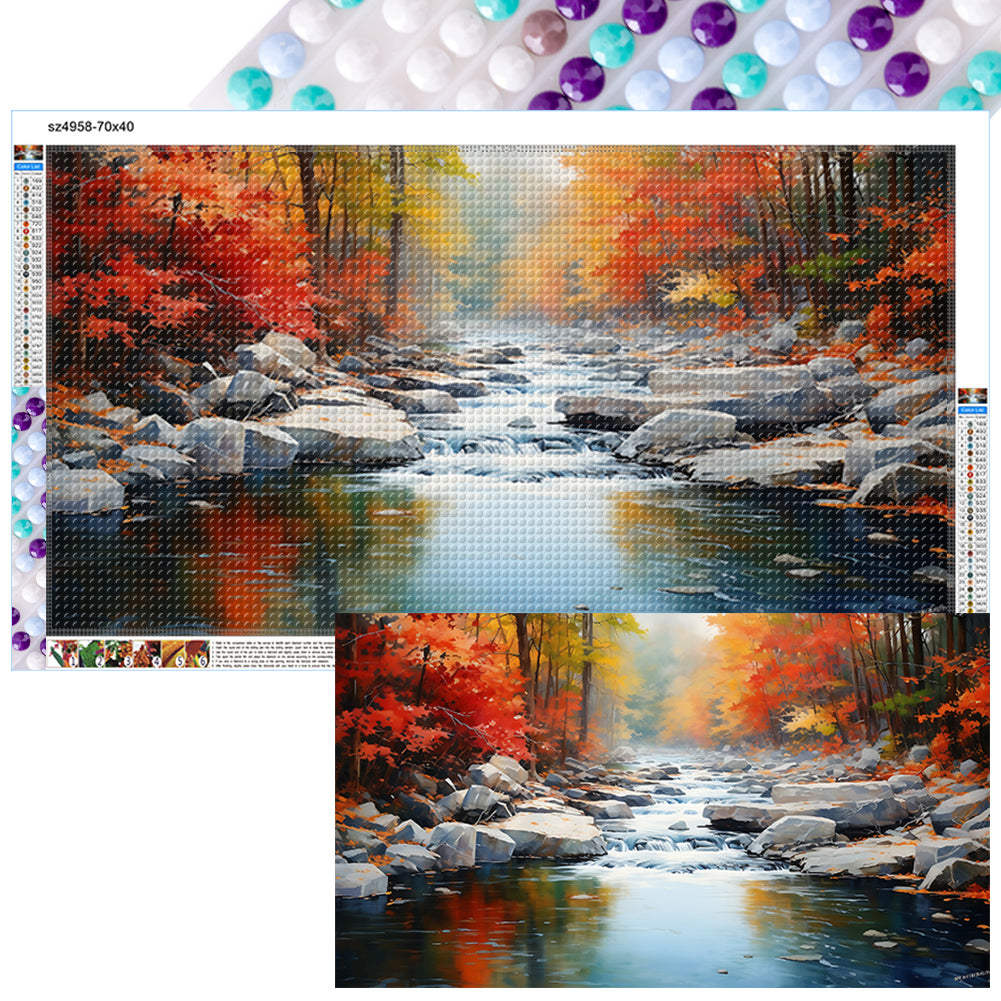 Diamond Painting - Full Round - Flowing Water Stone Forest (70*40CM)
