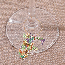 Load image into Gallery viewer, 2 PCS 26 Letters Double Side Diamond Wine Glass Charms Wine Glass Identification
