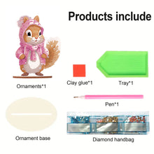 Load image into Gallery viewer, Acrylic Diamond Painting Desktop Decorations for Office Decor (Pink Squirrel)

