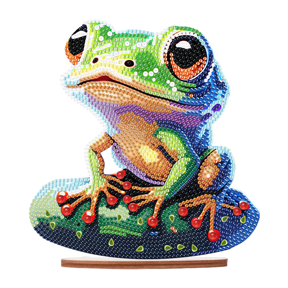 Acrylic Diamond Painting Desktop Decorations for Office Decor (Big-Eyed Frog)